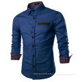 Men's Casual Dress Shirt Button Down Shirts Long-Sleeve Denim Work Shirt